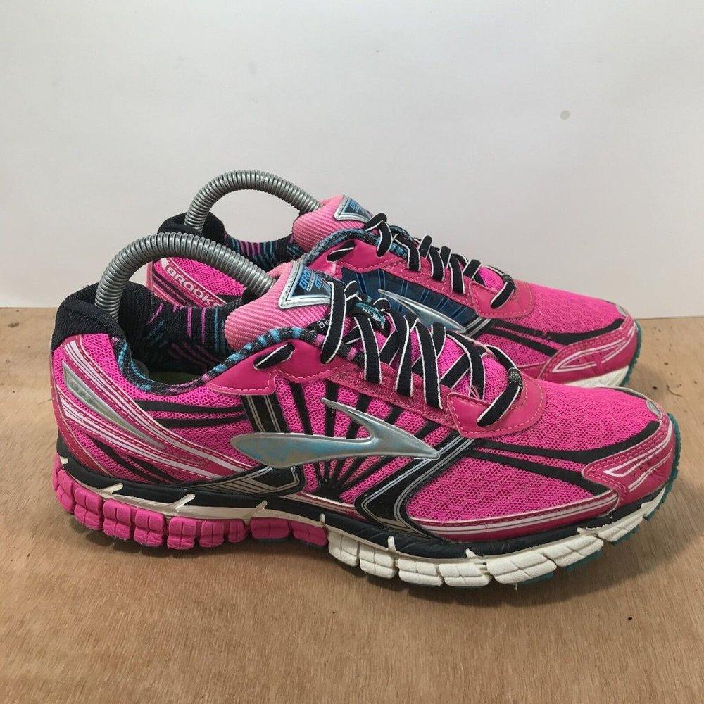 Brooks Womens Adrenaline GTS 14 Sneakers Pink Running Shoes Size 8.5